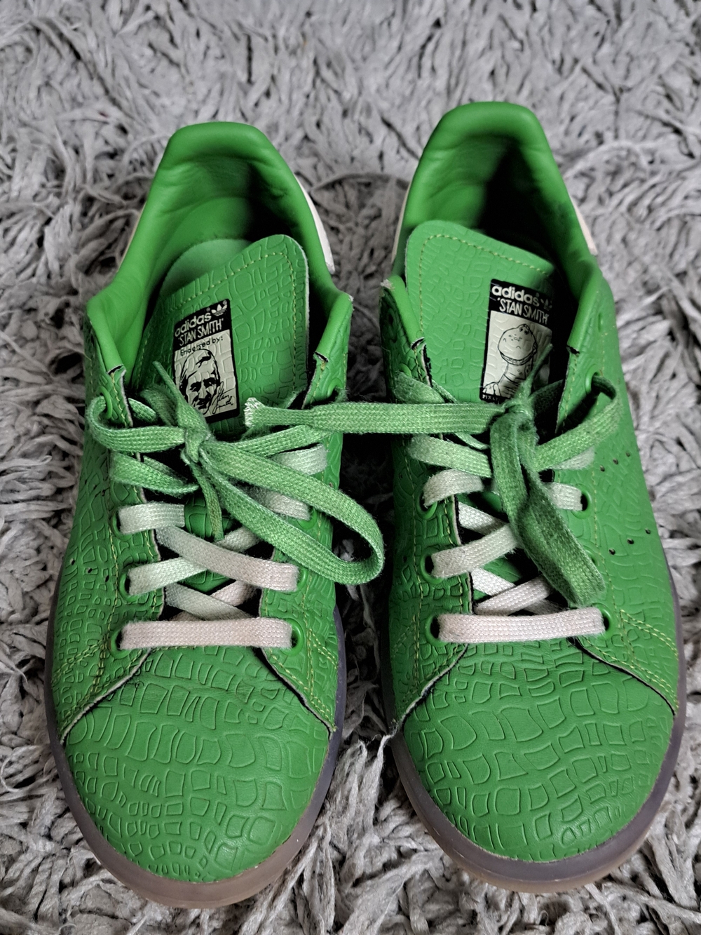 Adidas Kids' Stan Smith Textured Green Sneakers Size 4.5